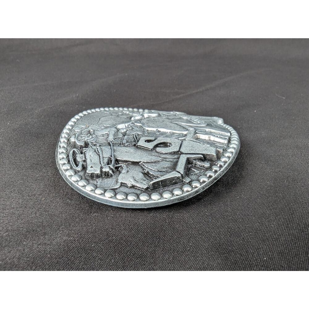 Vintage Award Design Medals Zee Series Western Cowboy Longhorn Belt Buckle Metal - Picture 7 of 9